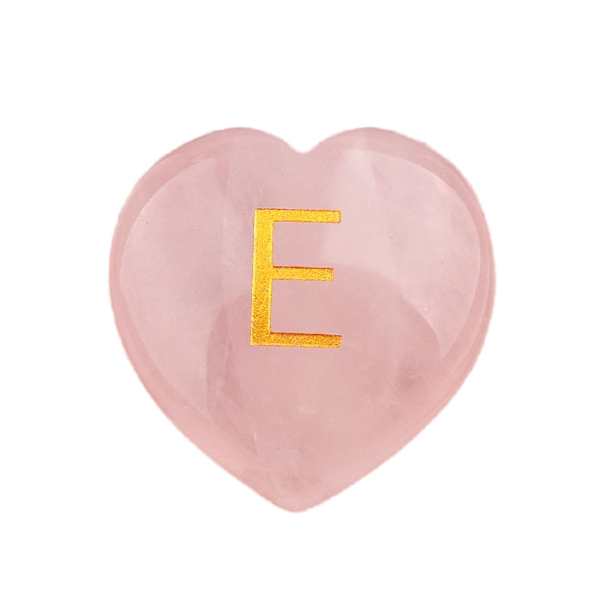 30MM Love Heart Rose Quartz Craved Letter for Home & Office Decoration