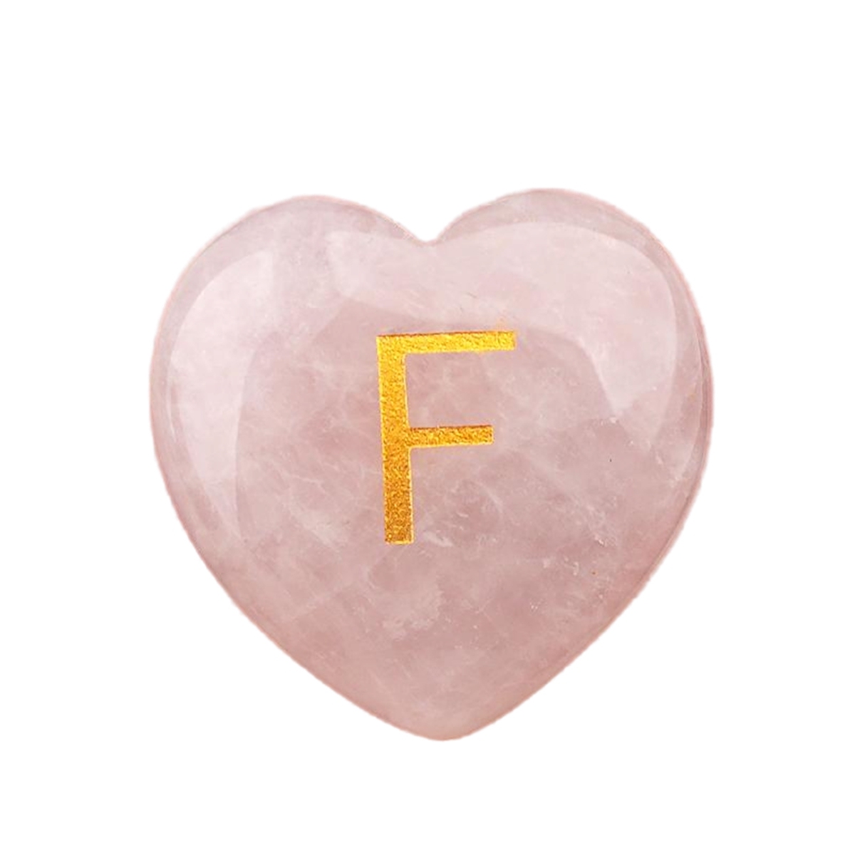 30MM Love Heart Rose Quartz Craved Letter for Home & Office Decoration