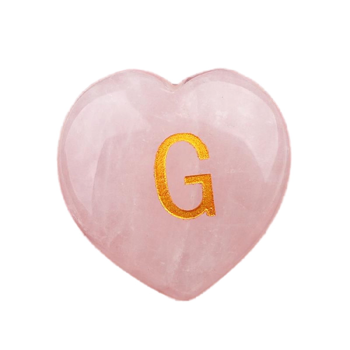 30MM Love Heart Rose Quartz Craved Letter for Home & Office Decoration