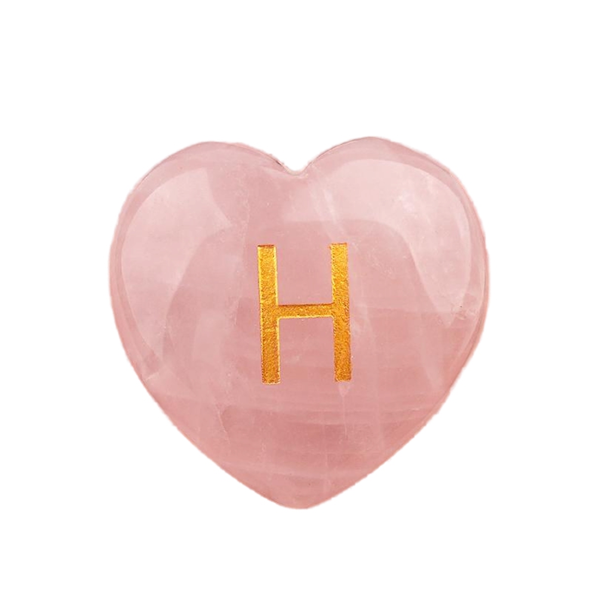 30MM Love Heart Rose Quartz Craved Letter for Home & Office Decoration