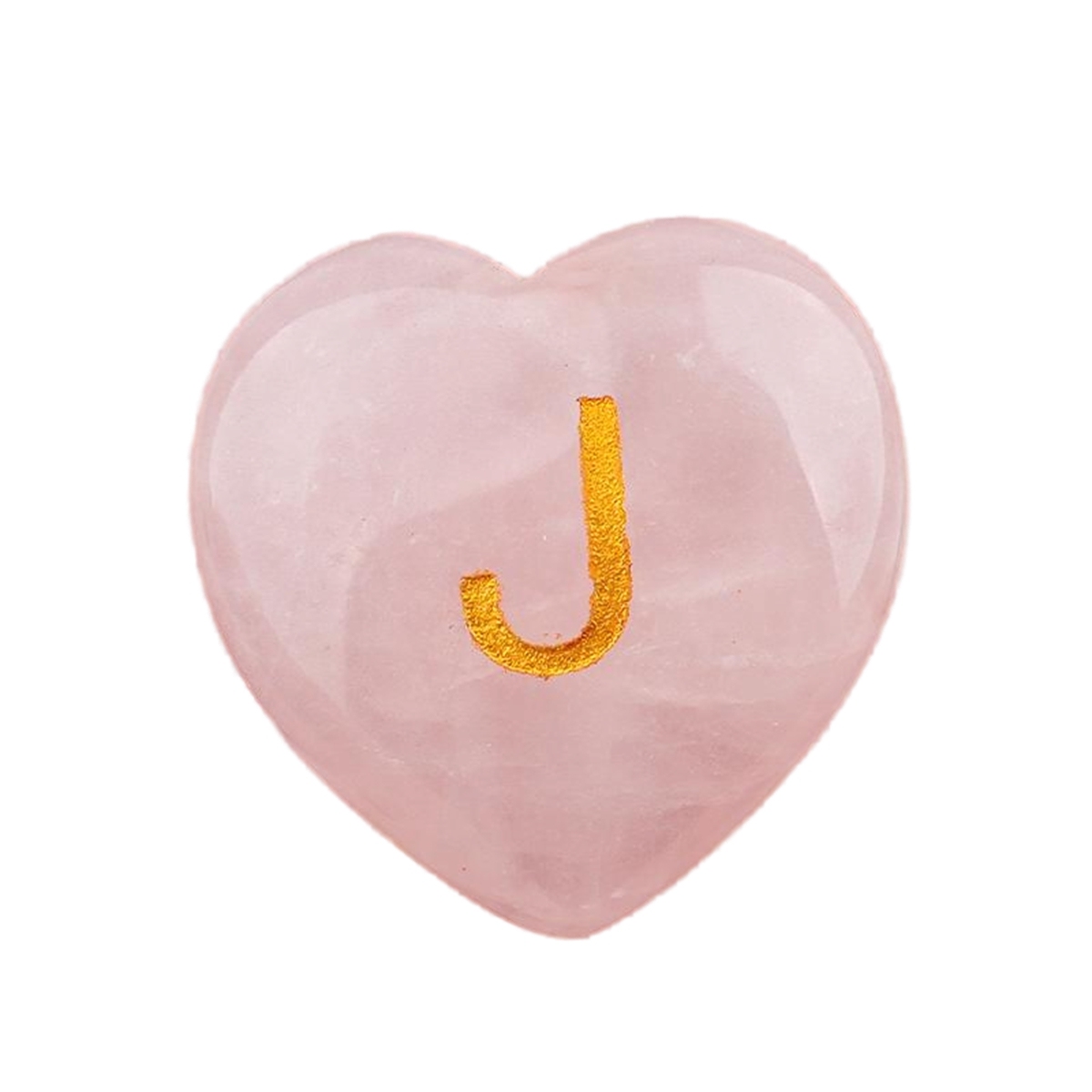 30MM Love Heart Rose Quartz Craved Letter for Home & Office Decoration