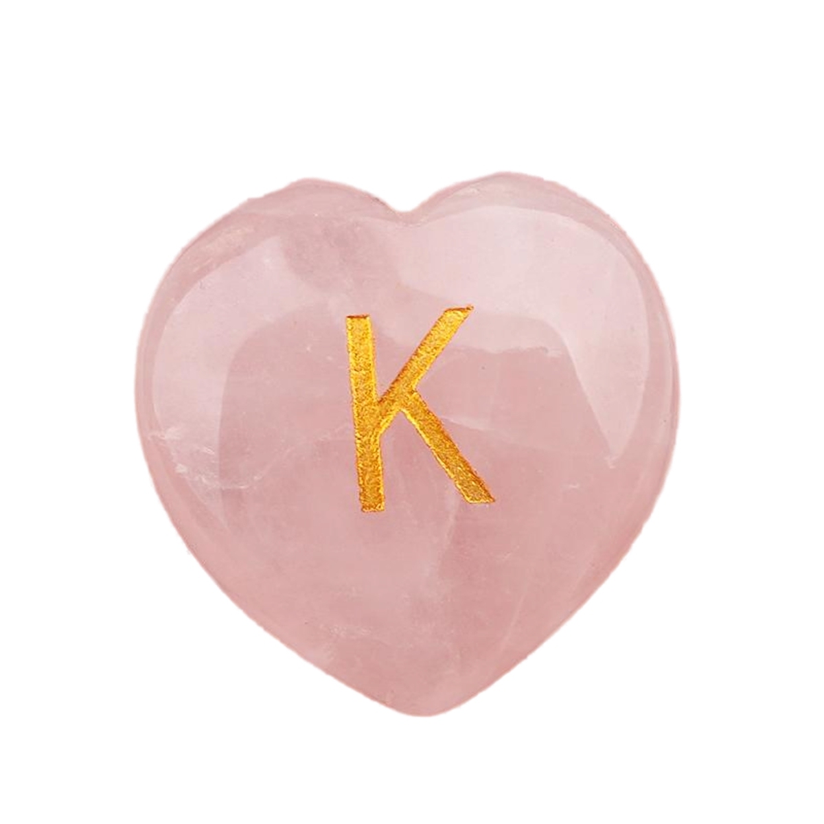 30MM Love Heart Rose Quartz Craved Letter for Home & Office Decoration