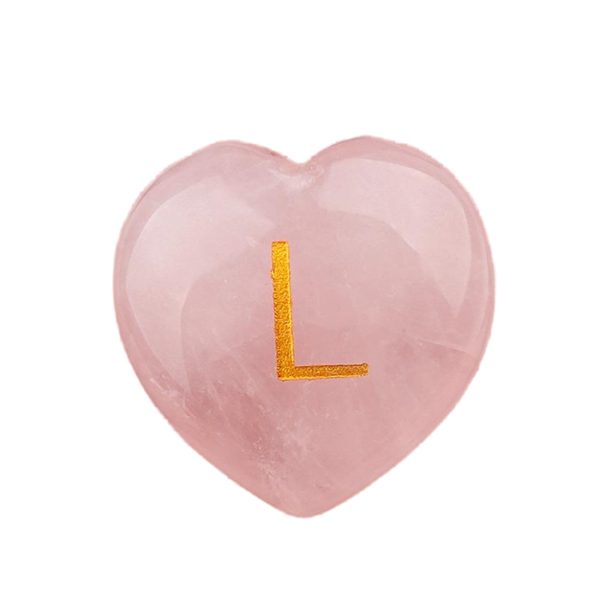 30MM Love Heart Rose Quartz Craved Letter for Home & Office Decoration