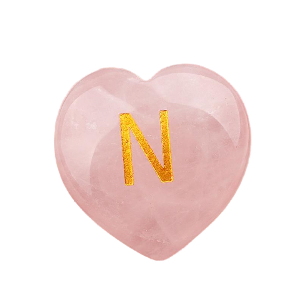 30MM Love Heart Rose Quartz Craved Letter for Home & Office Decoration