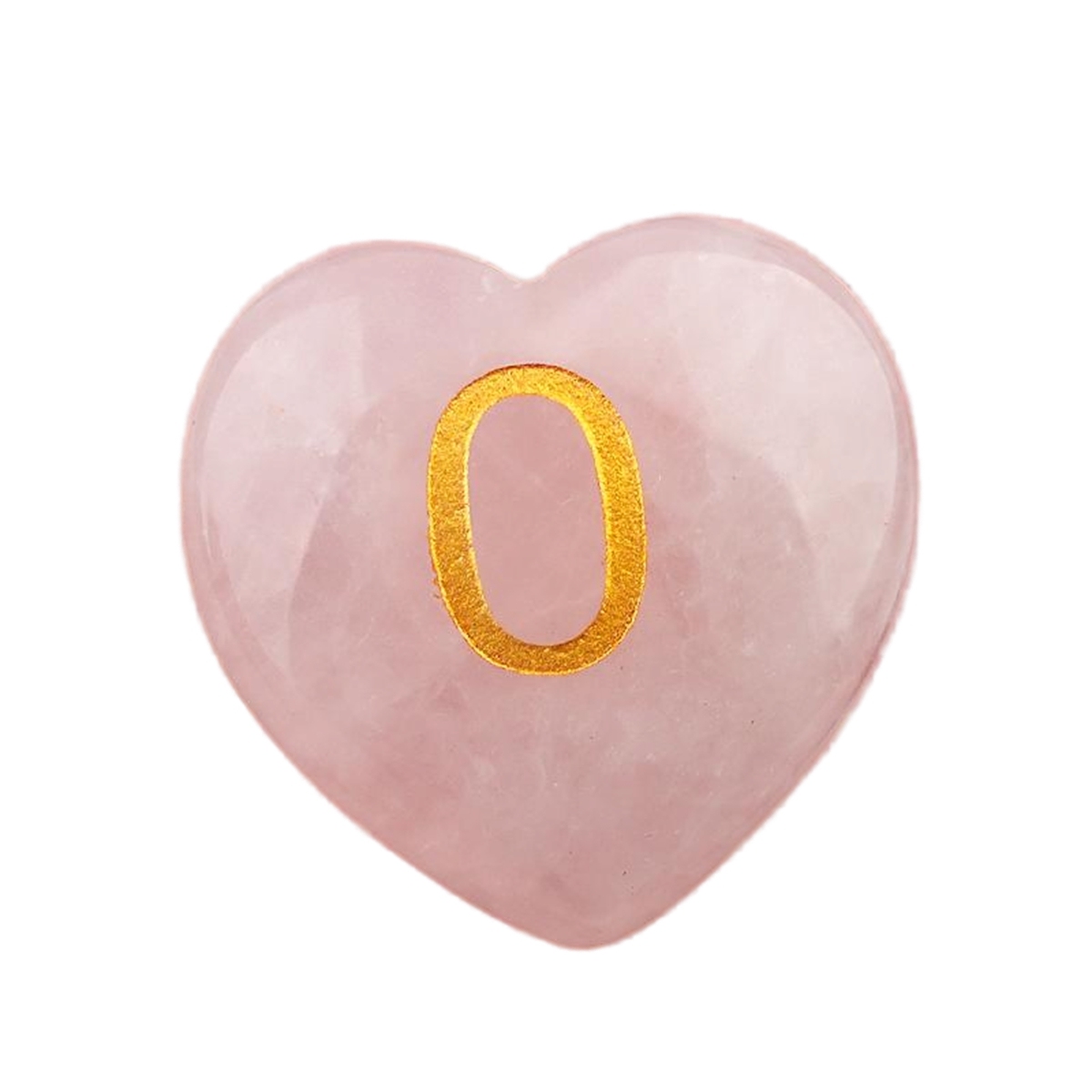 30MM Love Heart Rose Quartz Craved Letter for Home & Office Decoration