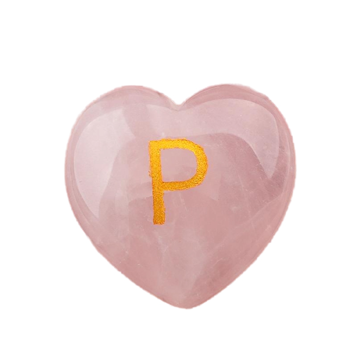 30MM Love Heart Rose Quartz Craved Letter for Home & Office Decoration