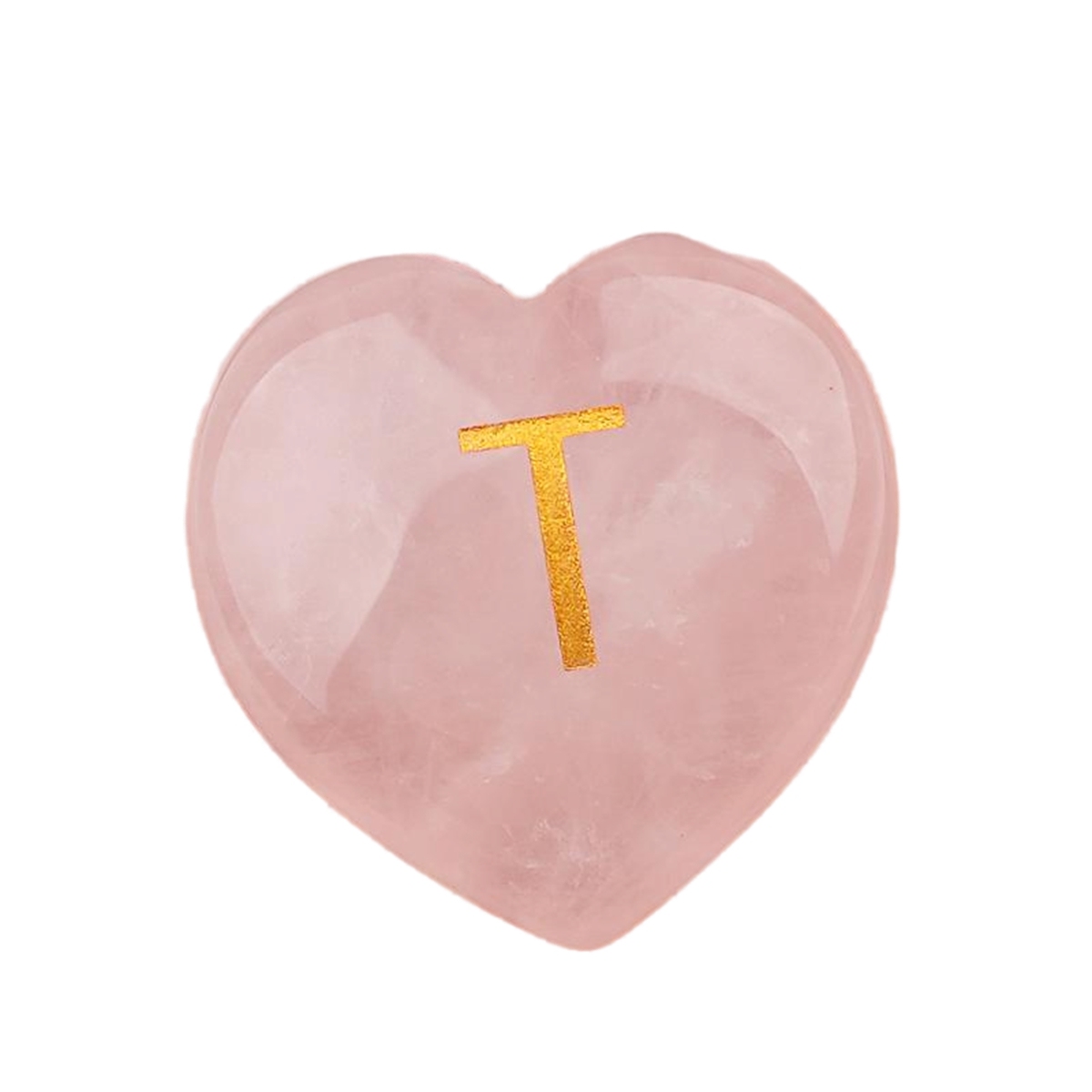 30MM Love Heart Rose Quartz Craved Letter for Home & Office Decoration