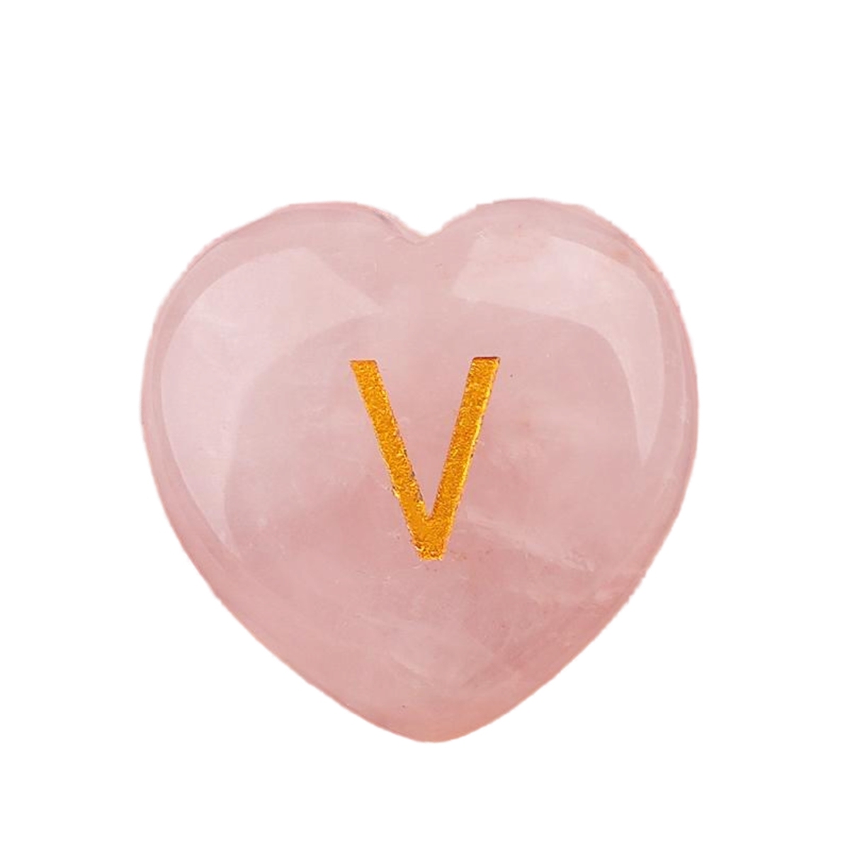 30MM Love Heart Rose Quartz Craved Letter for Home & Office Decoration