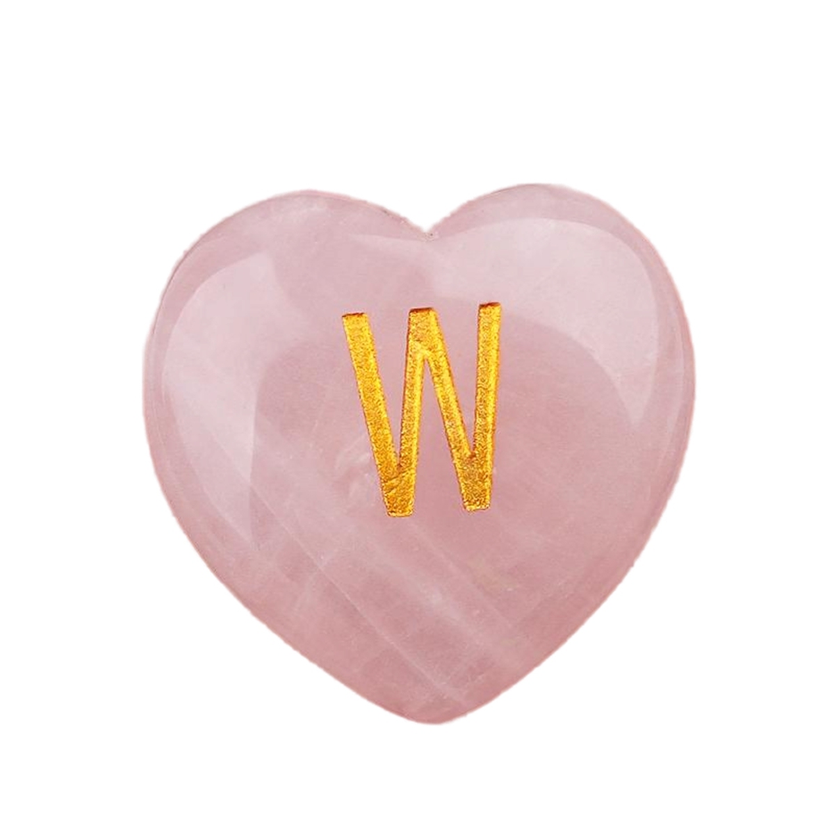 30MM Love Heart Rose Quartz Craved Letter for Home & Office Decoration