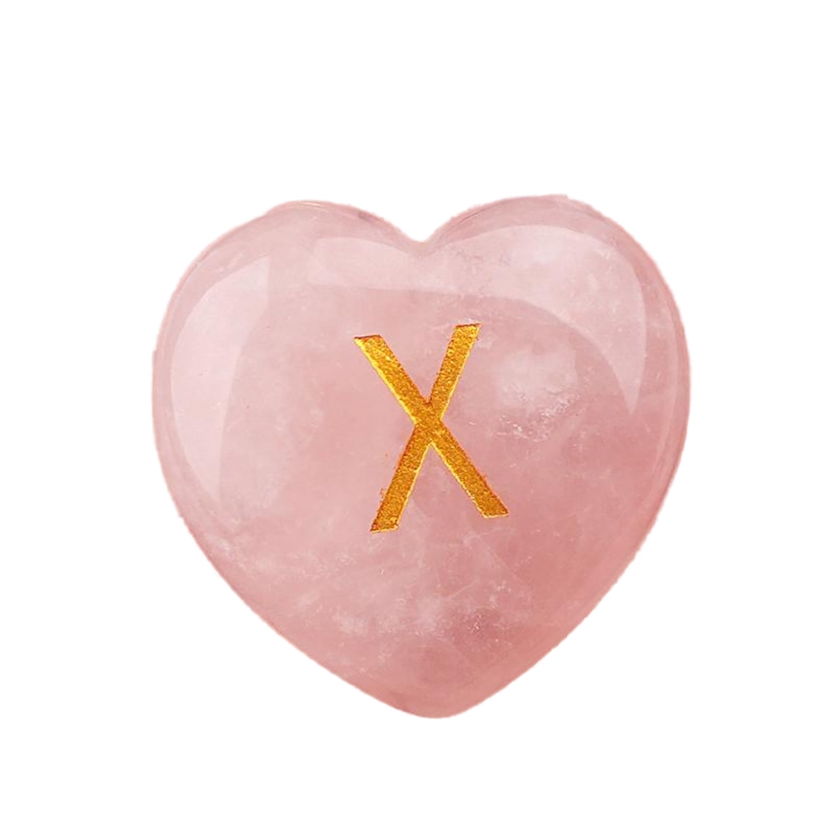 30MM Love Heart Rose Quartz Craved Letter for Home & Office Decoration