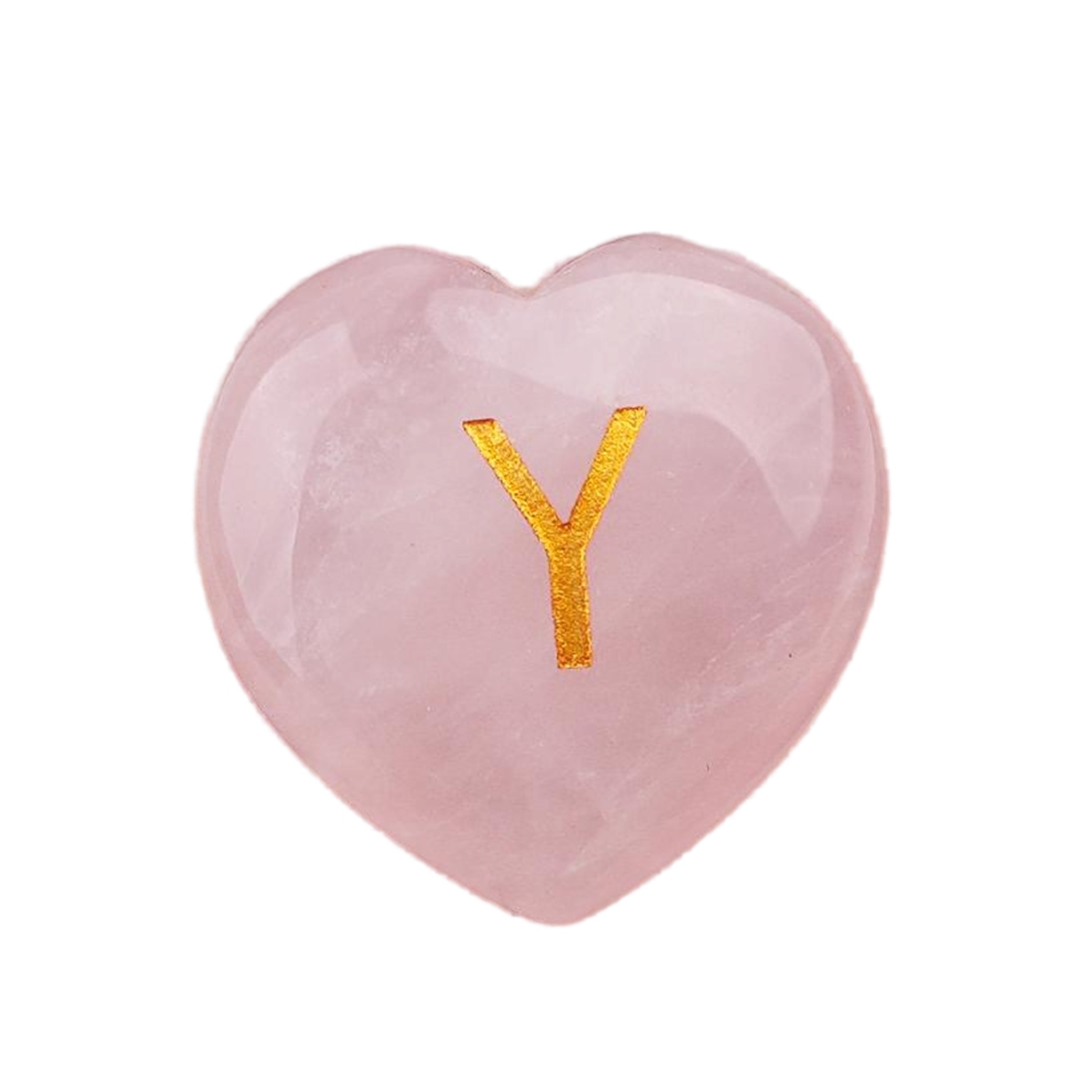 30MM Love Heart Rose Quartz Craved Letter for Home & Office Decoration