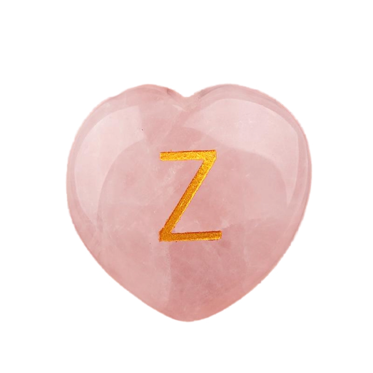 30MM Love Heart Rose Quartz Craved Letter for Home & Office Decoration