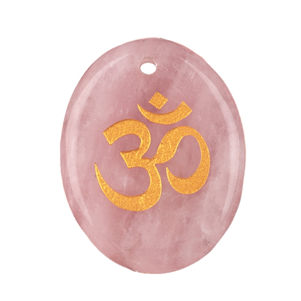 Oval Gemstone Pendant Craved Logo for Making Jewelry 35x45MM Stone Beads Healing Chakra Crystal