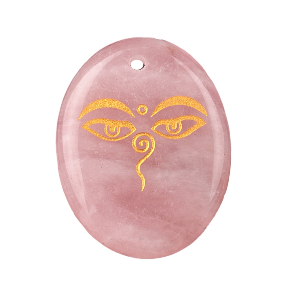 Oval Gemstone Pendant Craved Logo for Making Jewelry 35x45MM Stone Beads Healing Chakra Crystal