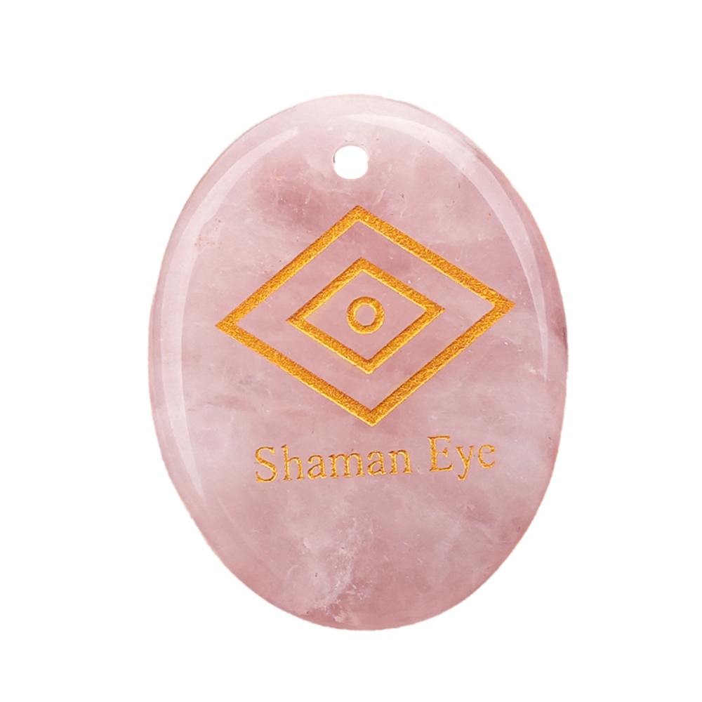 Oval Gemstone Pendant Craved Logo for Making Jewelry 35x45MM Stone Beads Healing Chakra Crystal