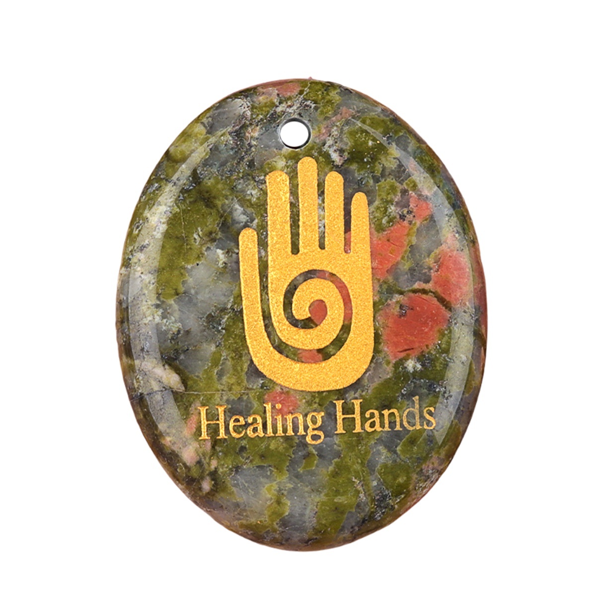 Oval Gemstone Pendant Craved Logo for Making Jewelry 35x45MM Stone Beads Healing Chakra Crystal