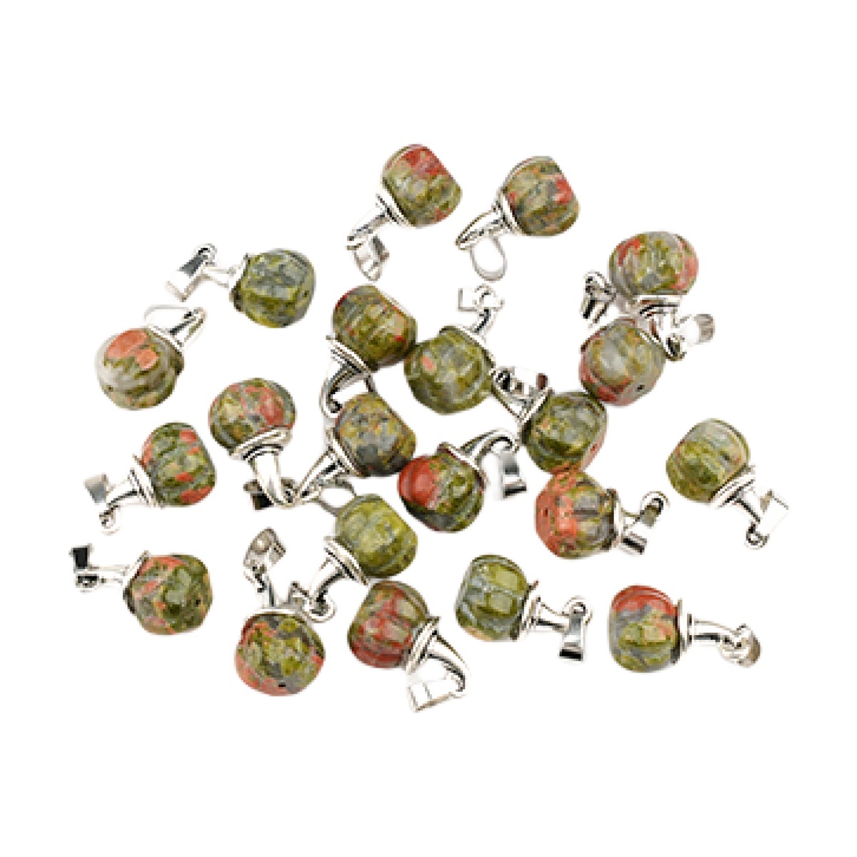 Silver Mini Pumpkin Wizard Hat Gemstone Pendant for Making Jewelry