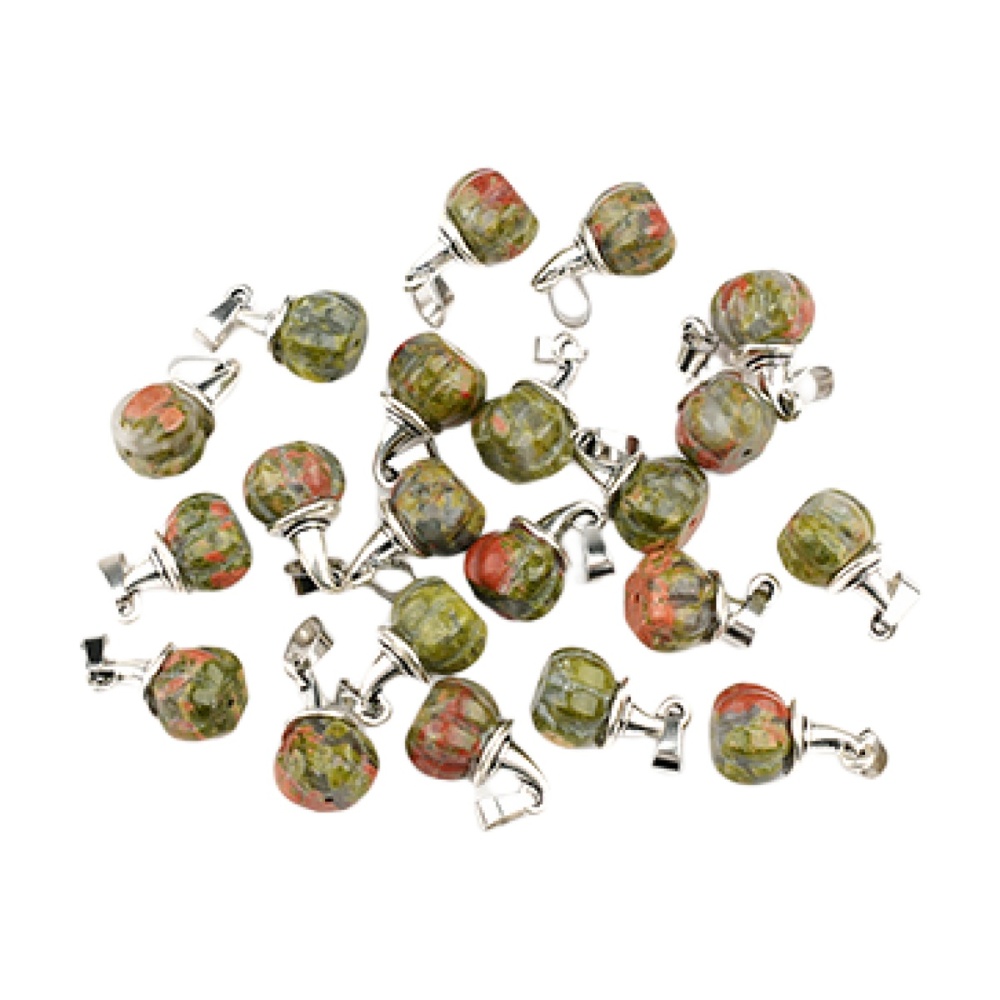 Silver Mini Pumpkin Wizard Hat Gemstone Pendant for Making Jewelry
