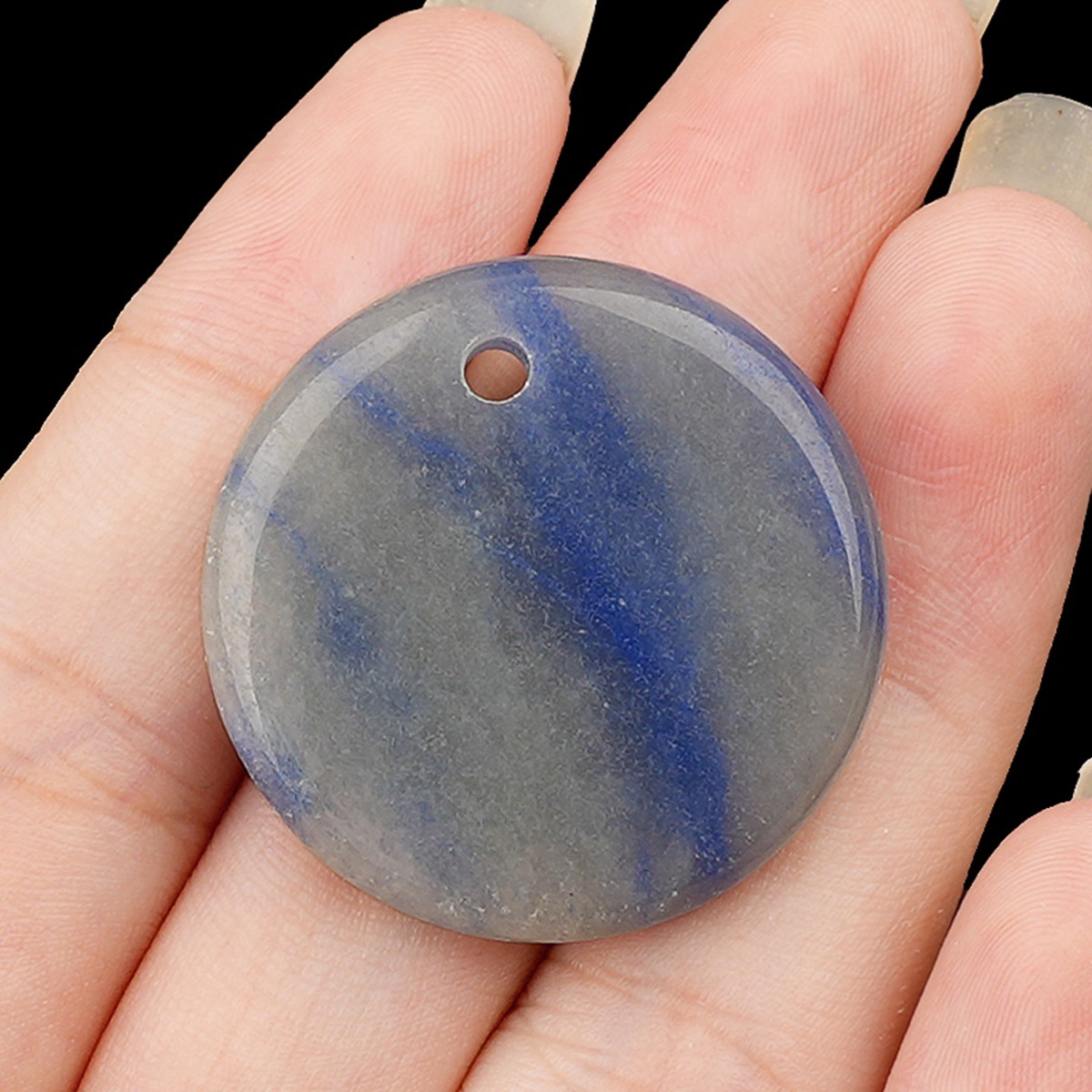 30MM Flat Round Gemstone Disc Pendant for Making Jewelry
