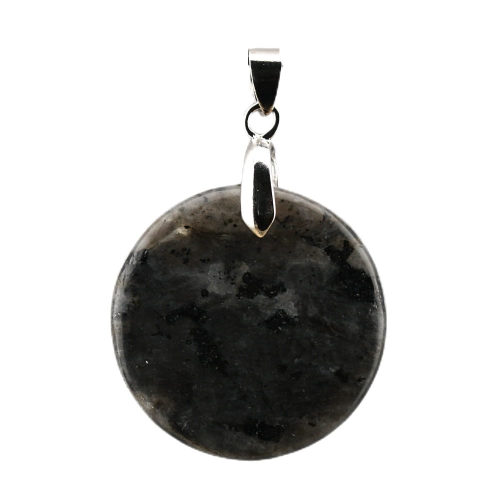 30MM Flat Round Gemstone Disc Pendant Silver Finding Clasp for Making Jewelry