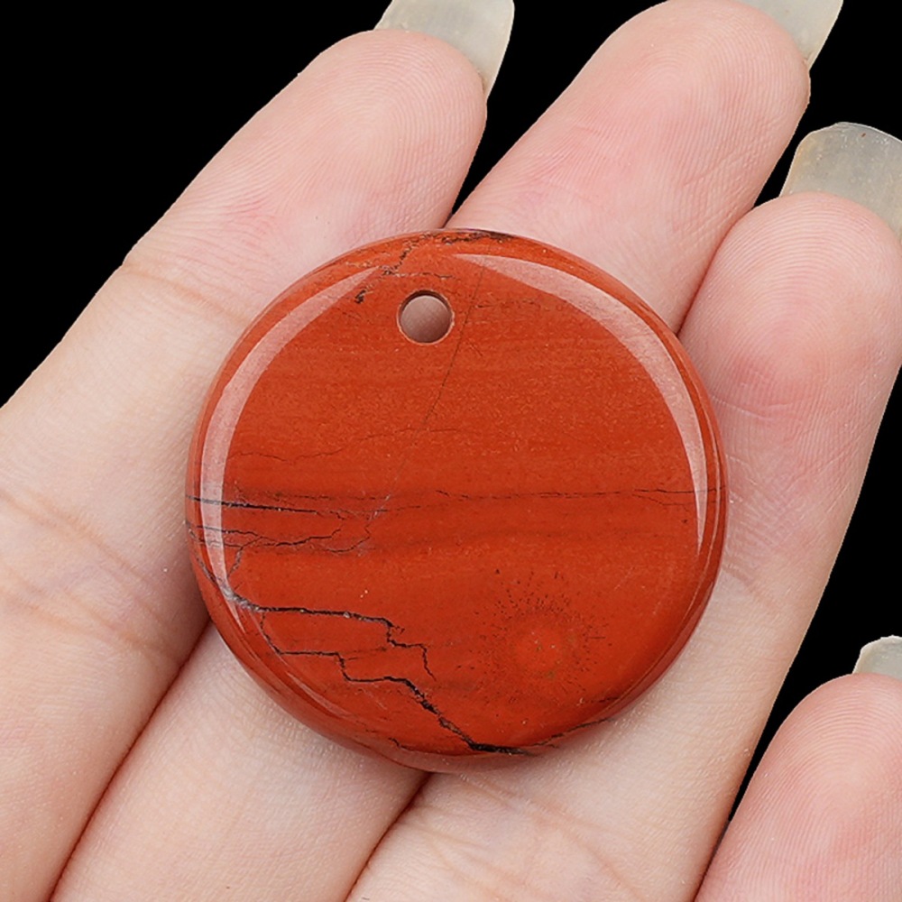 30MM Flat Round Gemstone Disc Pendant for Making Jewelry