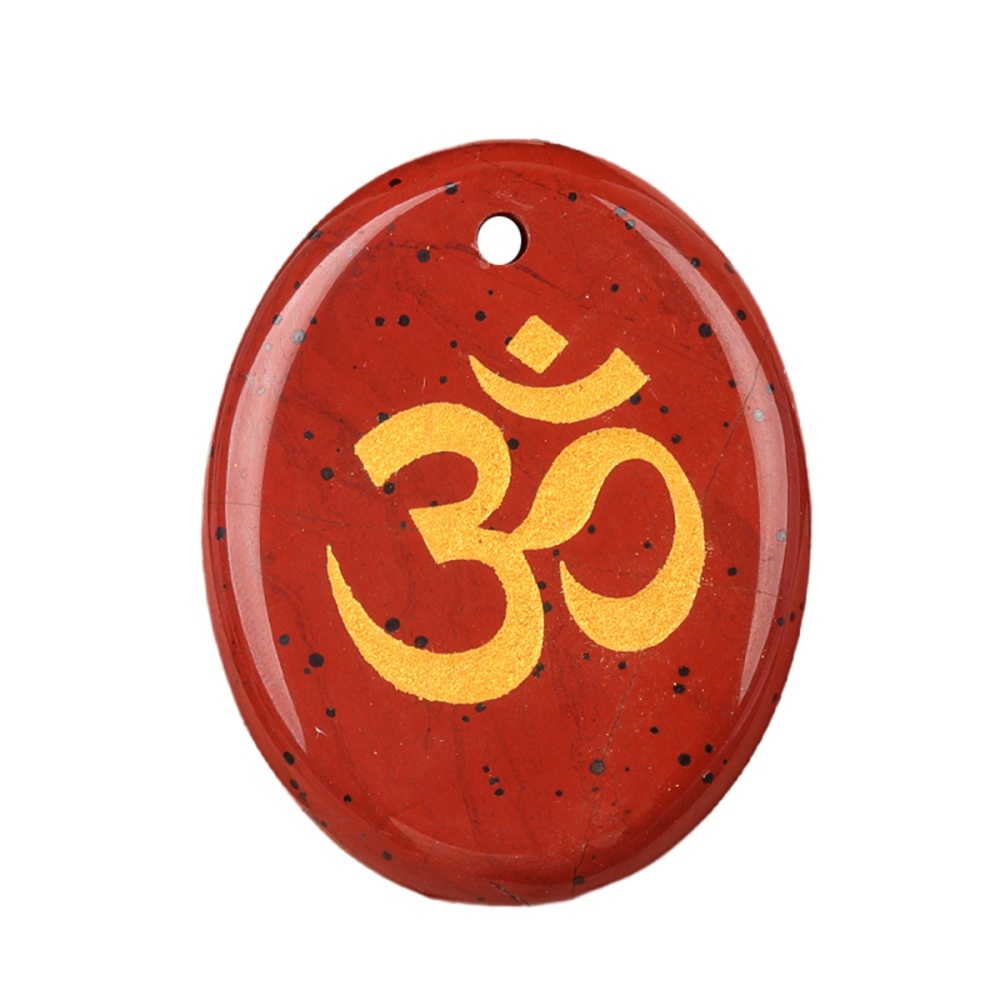 Oval Gemstone Pendant Craved Logo for Making Jewelry 35x45MM Stone Beads Healing Chakra Crystal