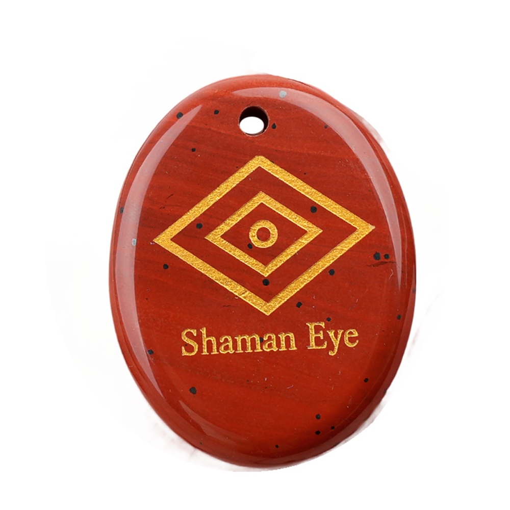 Oval Gemstone Pendant Craved Logo for Making Jewelry 35x45MM Stone Beads Healing Chakra Crystal