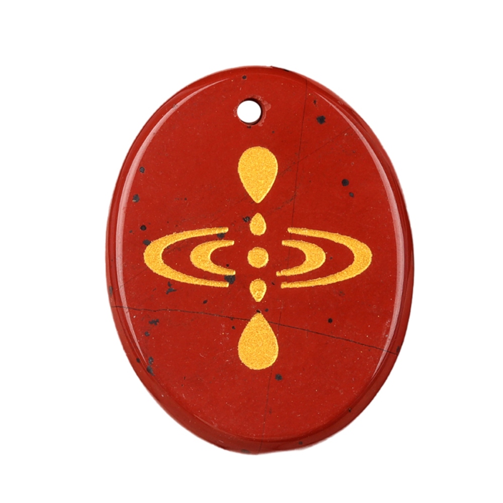 Oval Gemstone Pendant Craved Logo for Making Jewelry 35x45MM Stone Beads Healing Chakra Crystal