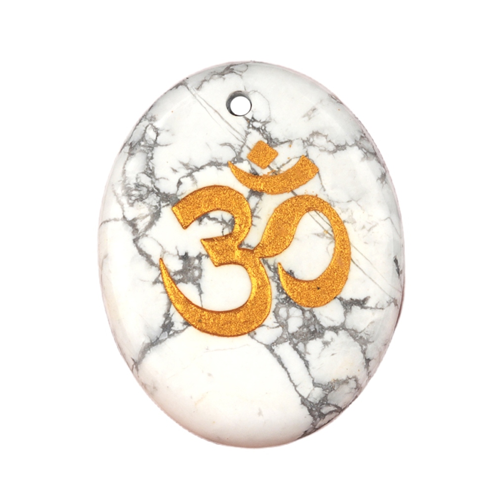 Oval Gemstone Pendant Craved Logo for Making Jewelry 35x45MM Stone Beads Healing Chakra Crystal