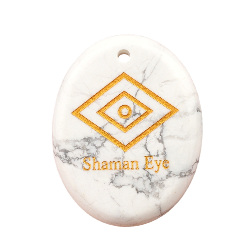 Oval Gemstone Pendant Craved Logo for Making Jewelry 35x45MM Stone Beads Healing Chakra Crystal
