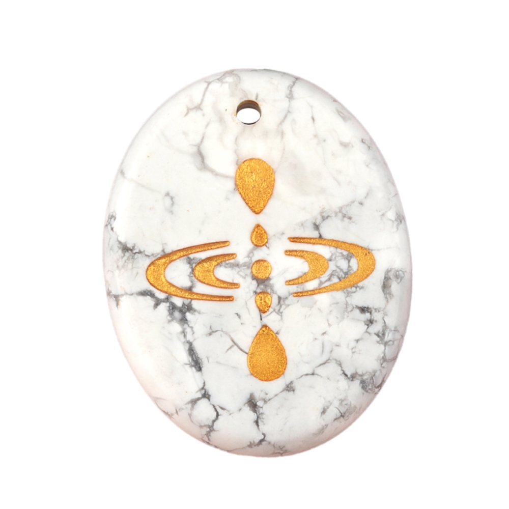 Oval Gemstone Pendant Craved Logo for Making Jewelry 35x45MM Stone Beads Healing Chakra Crystal