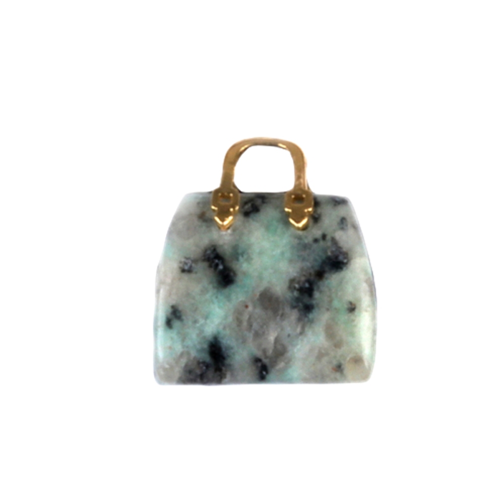 Gold Handbag Gemstone Pendant for Making Jewelry