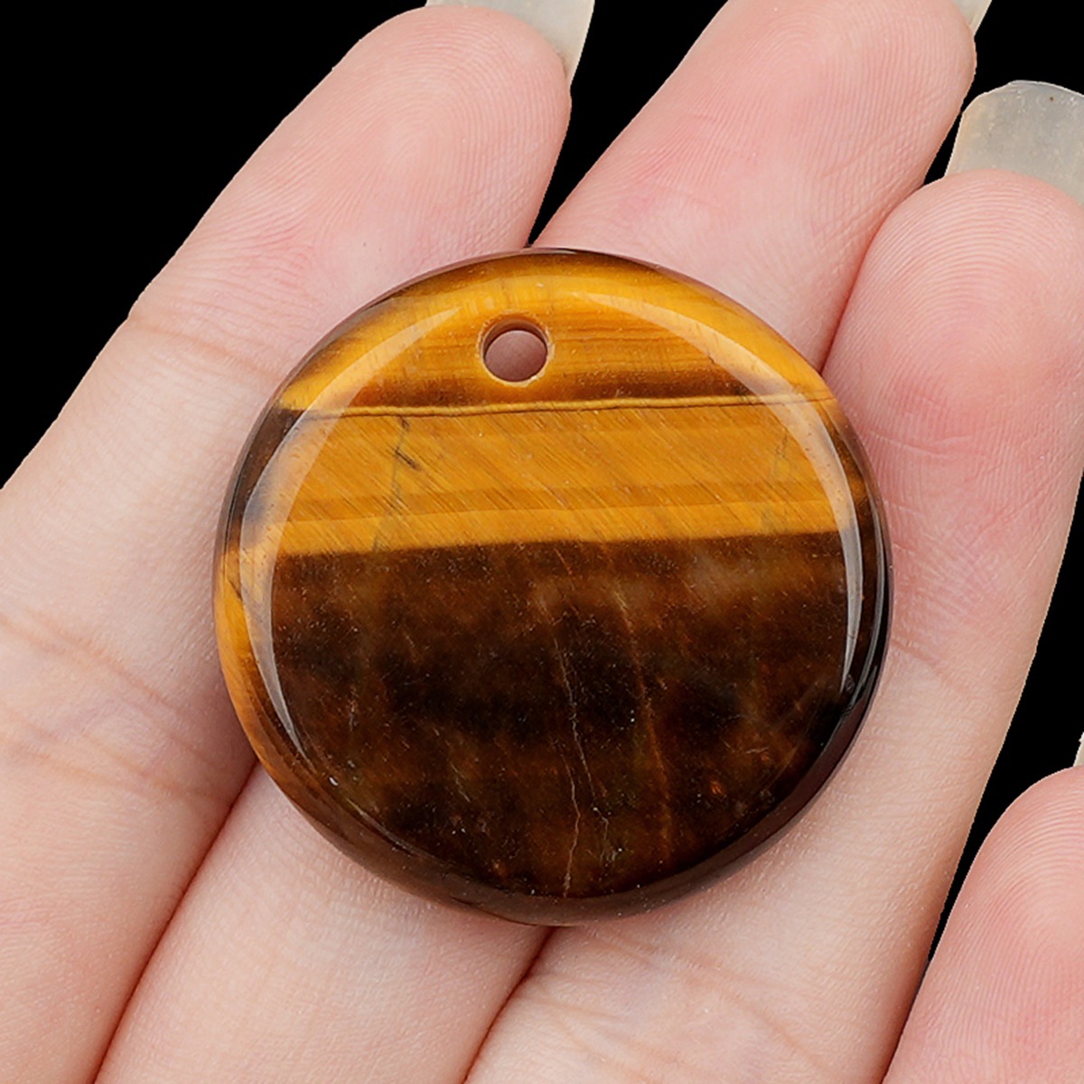 30MM Flat Round Gemstone Disc Pendant for Making Jewelry