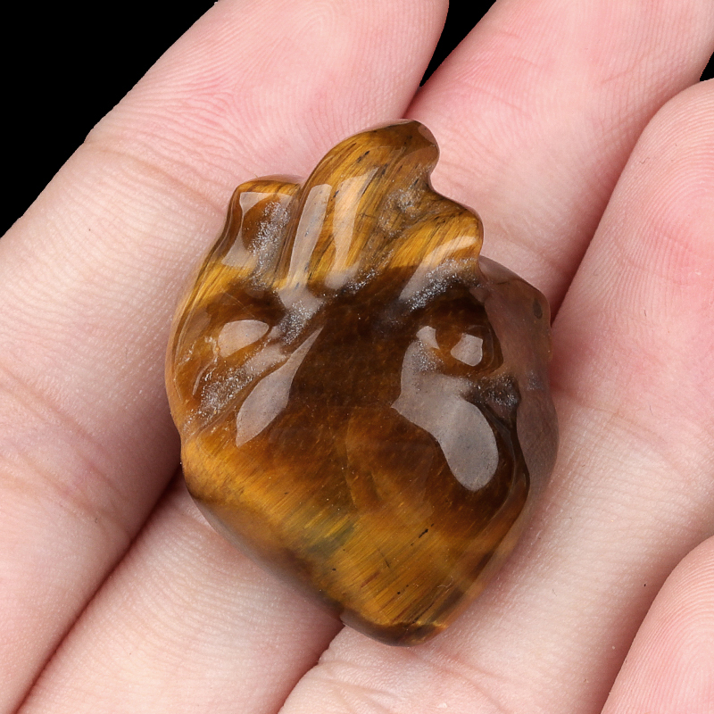 Handmade Craved Heart Shape Gemstone Decoration