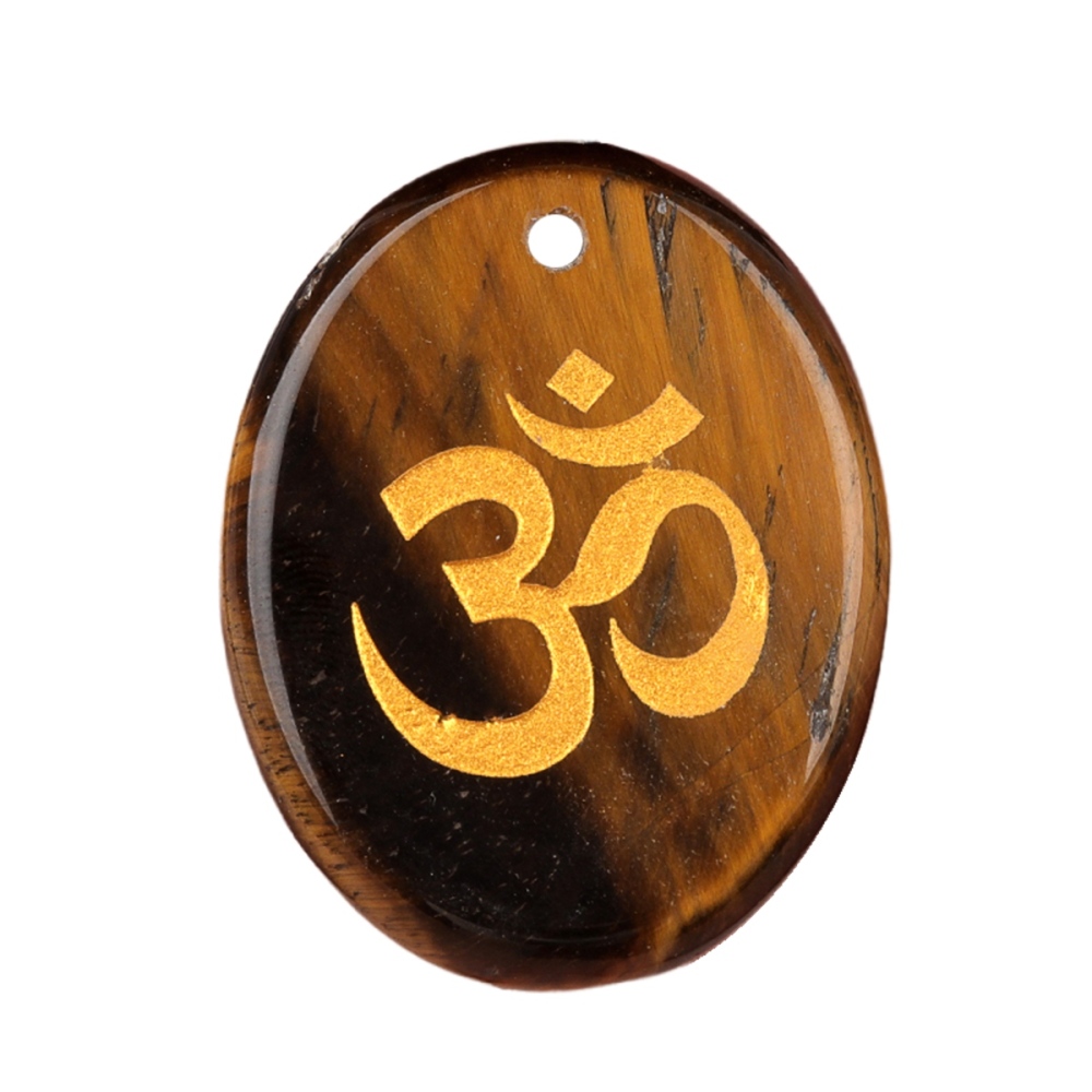 Oval Gemstone Pendant Craved Logo for Making Jewelry 35x45MM Stone Beads Healing Chakra Crystal