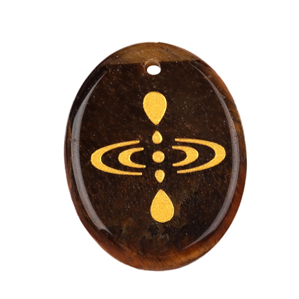 Oval Gemstone Pendant Craved Logo for Making Jewelry 35x45MM Stone Beads Healing Chakra Crystal