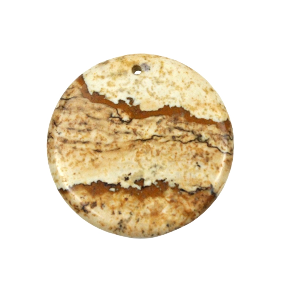 30MM Flat Round Gemstone Disc Pendant for Making Jewelry