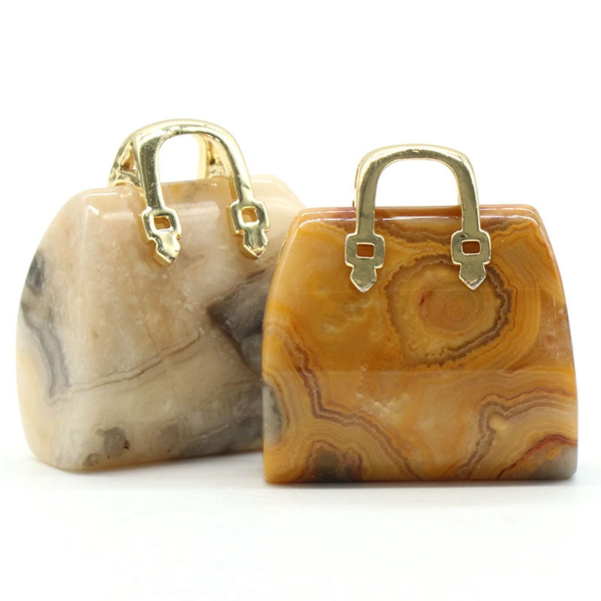 Gold Handbag Gemstone Pendant for Making Jewelry