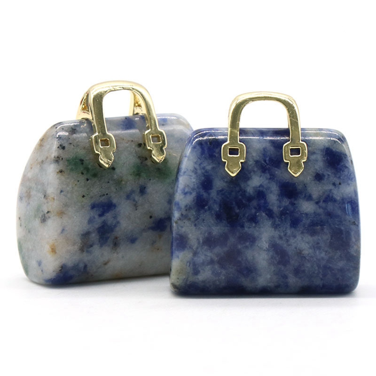 Gold Handbag Gemstone Pendant for Making Jewelry