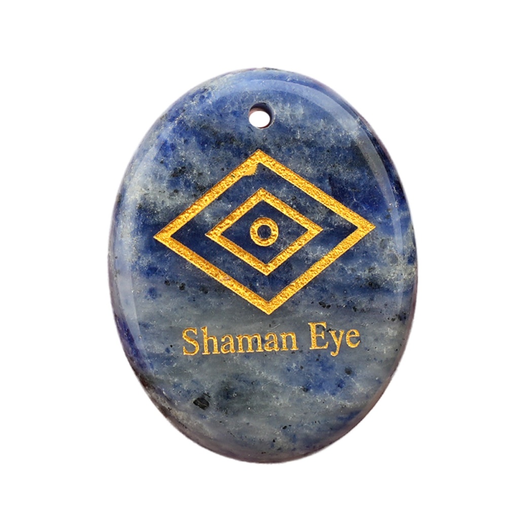 Oval Gemstone Pendant Craved Logo for Making Jewelry 35x45MM Stone Beads Healing Chakra Crystal