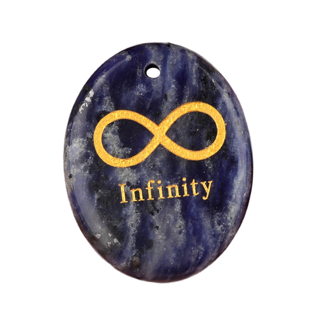 Oval Gemstone Pendant Craved Logo for Making Jewelry 35x45MM Stone Beads Healing Chakra Crystal