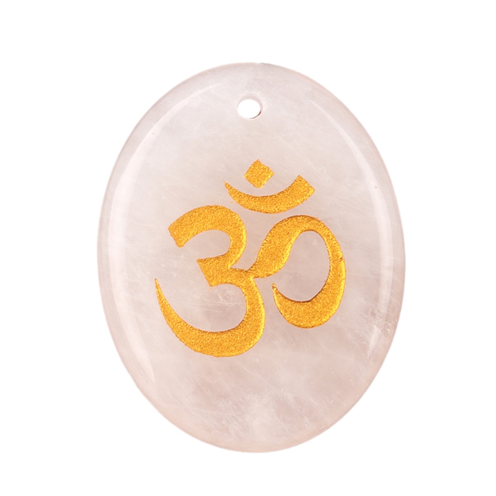 Oval Gemstone Pendant Craved Logo for Making Jewelry 35x45MM Stone Beads Healing Chakra Crystal