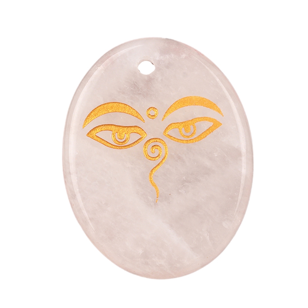 Oval Gemstone Pendant Craved Logo for Making Jewelry 35x45MM Stone Beads Healing Chakra Crystal