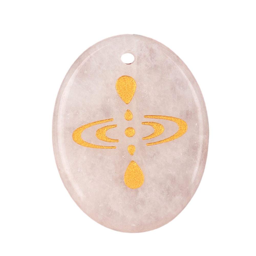 Oval Gemstone Pendant Craved Logo for Making Jewelry 35x45MM Stone Beads Healing Chakra Crystal