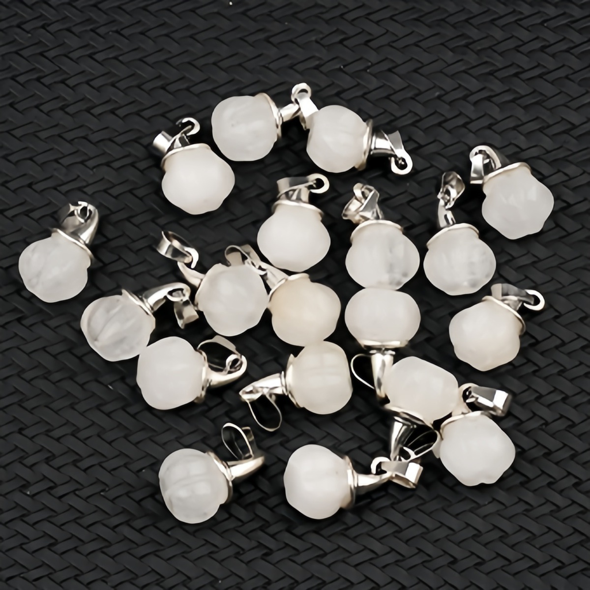 Silver Mini Pumpkin Wizard Hat Gemstone Pendant for Making Jewelry