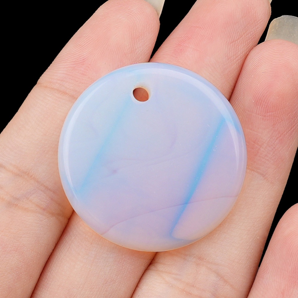30MM Flat Round Gemstone Disc Pendant for Making Jewelry