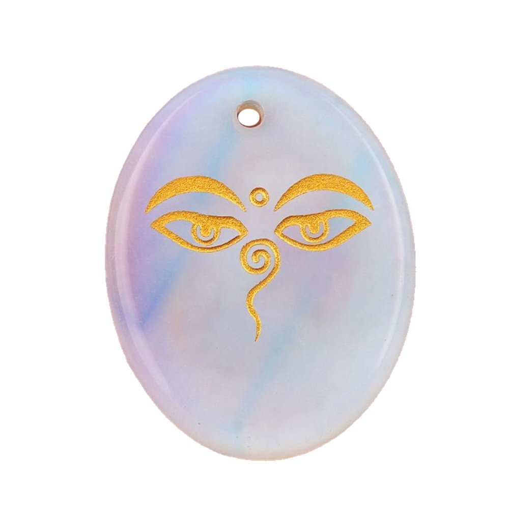 Oval Gemstone Pendant Craved Logo for Making Jewelry 35x45MM Stone Beads Healing Chakra Crystal
