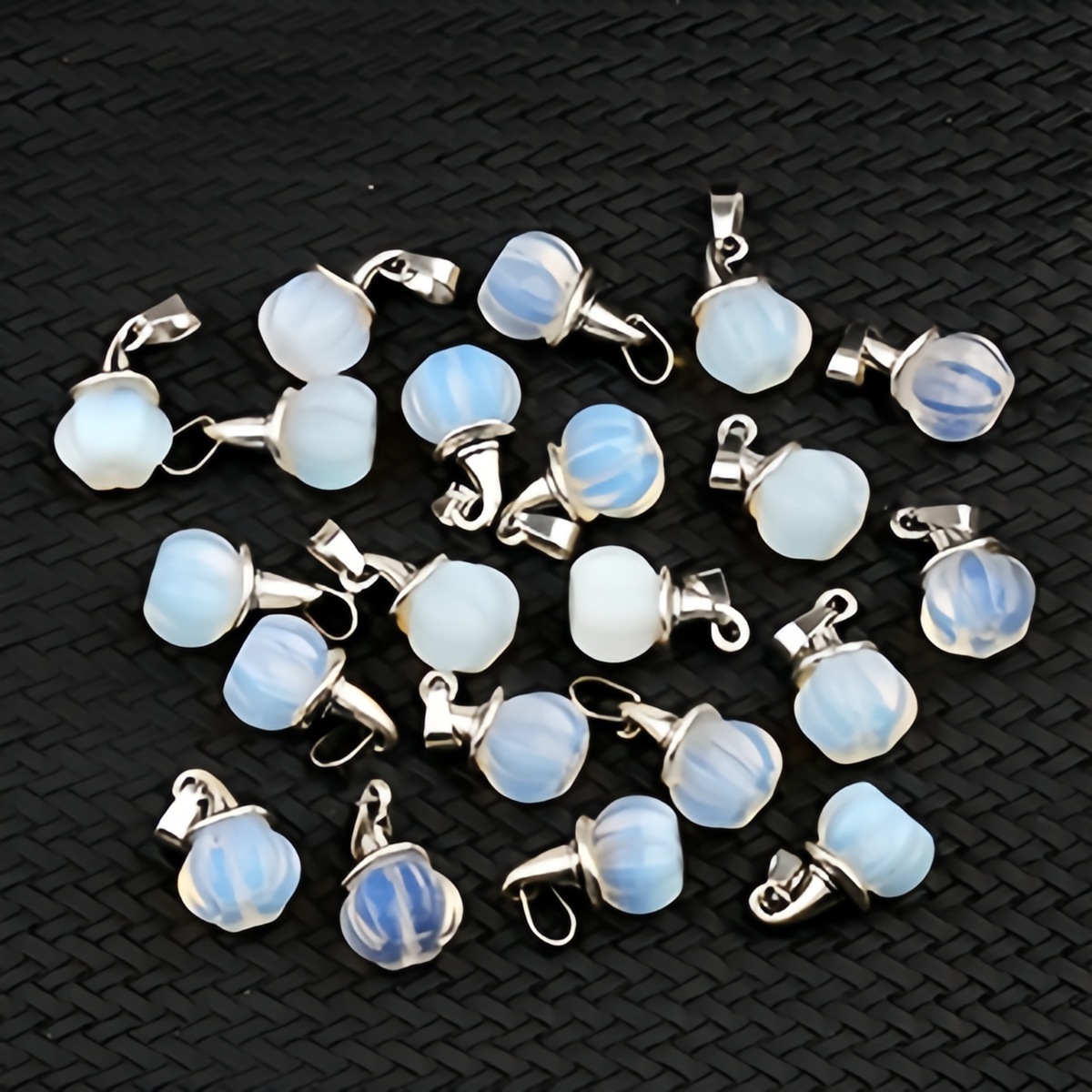 Silver Mini Pumpkin Wizard Hat Gemstone Pendant for Making Jewelry