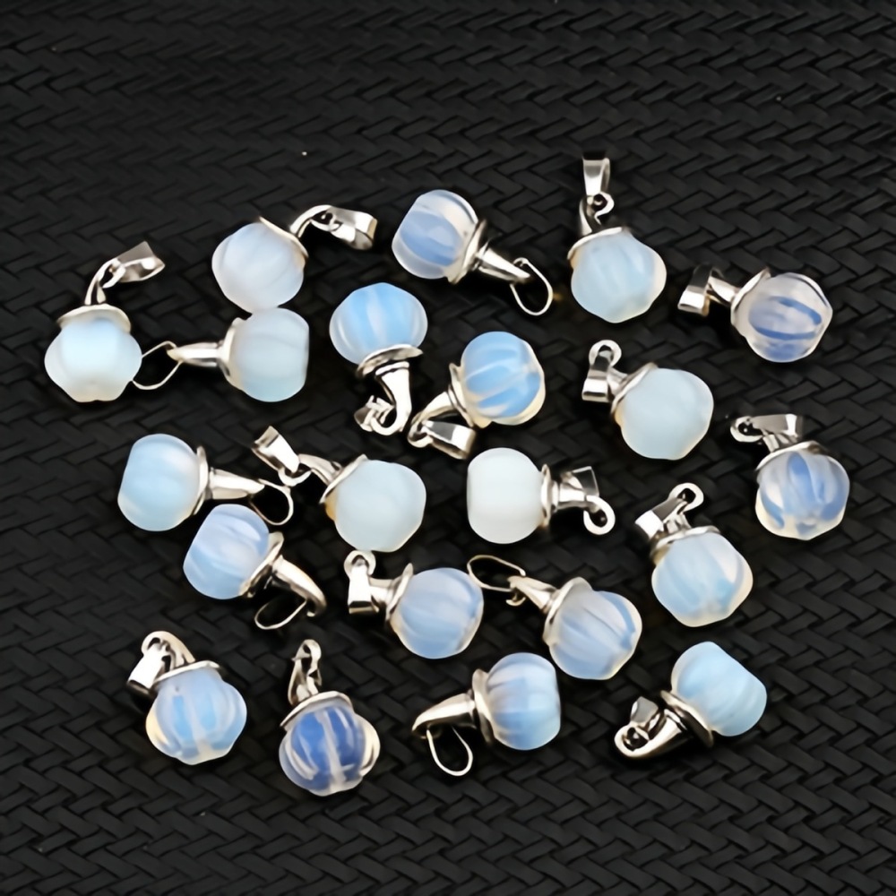 Silver Mini Pumpkin Wizard Hat Gemstone Pendant for Making Jewelry