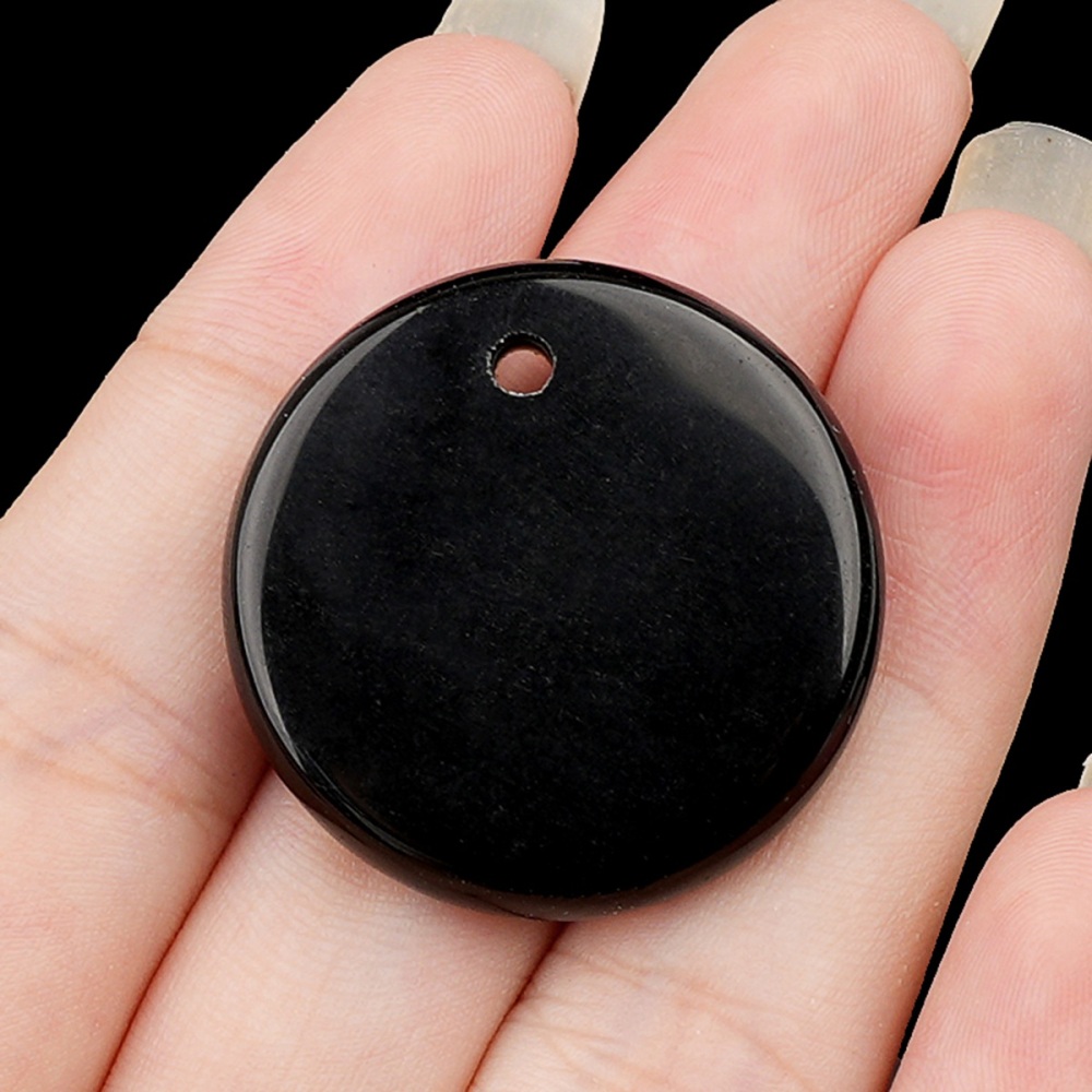 30MM Flat Round Gemstone Disc Pendant for Making Jewelry
